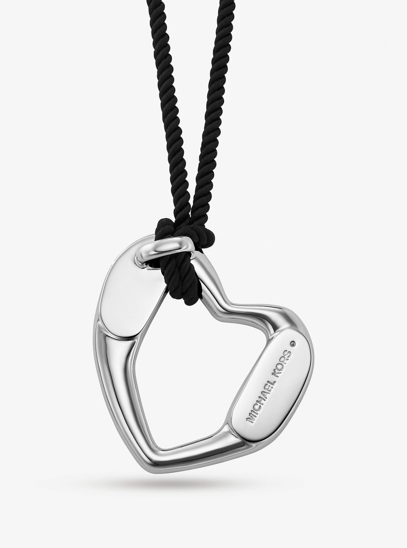 Michael Kors Precious Metal-Plated Brass Heart Necklace Ketten Damen Silber | RPYKZC290