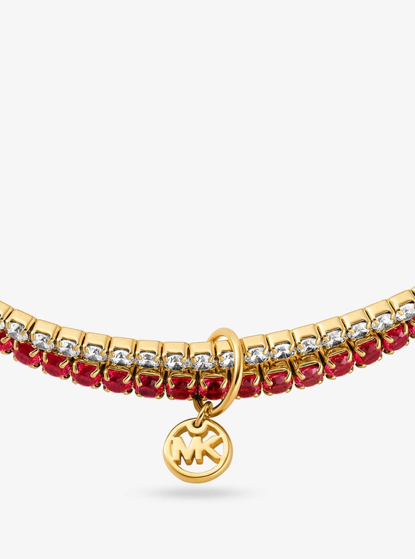 Michael Kors Precious Metal-Plated Brass Two-Tone Double Wrap Tennis Bracelet Armbänder Damen Koralle | WMGBZD068