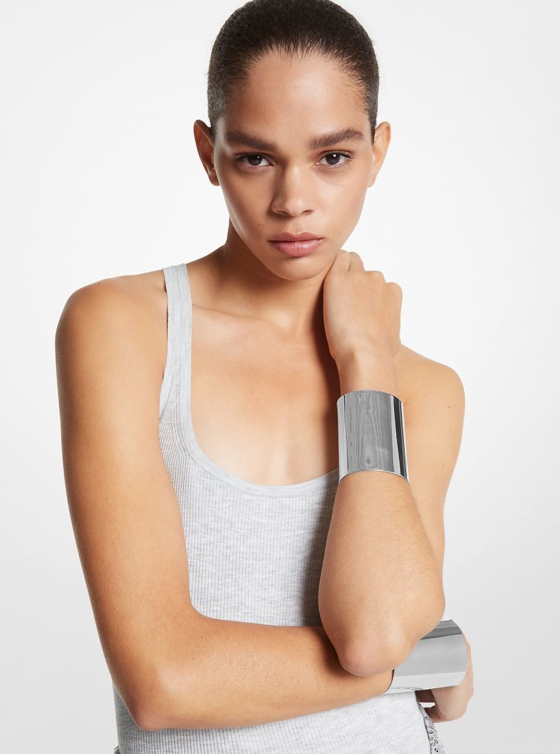 Michael Kors Precious Metal-Plated Brass Cuff Armreifen Damen Silber | XVOCUK183