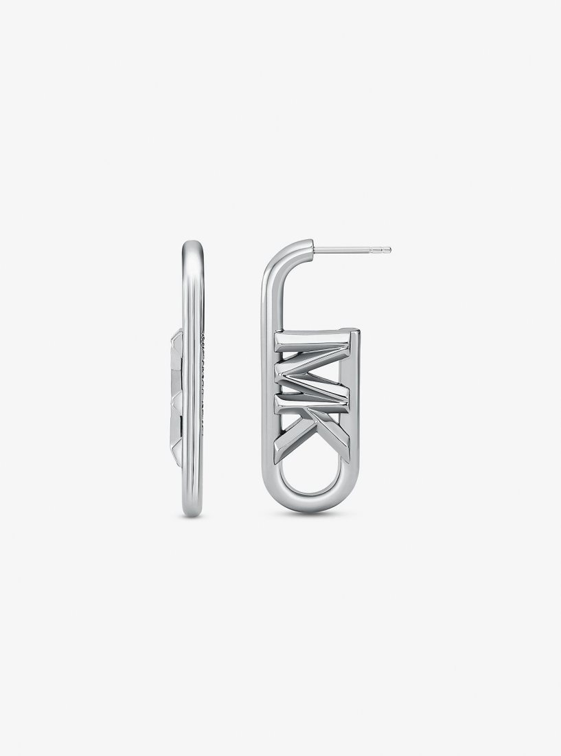 Michael Kors Precious Metal-Plated Brass Empire Logo Earrings Ringe Damen Silber | JBLIRK432