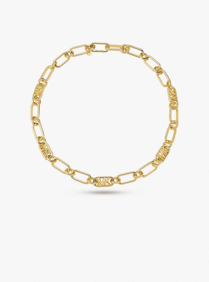 Michael Kors Precious Metal-Plated Brass Chain Link Necklace Ketten Damen Gold | JEUXBD160