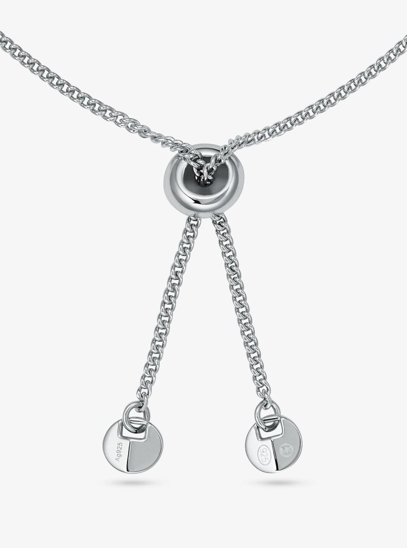 Michael Kors Precious Metal-Plated Sterling Silver Cubic Zirconia Slider Bracelet Armbänder Damen Silber | ANKVEM317
