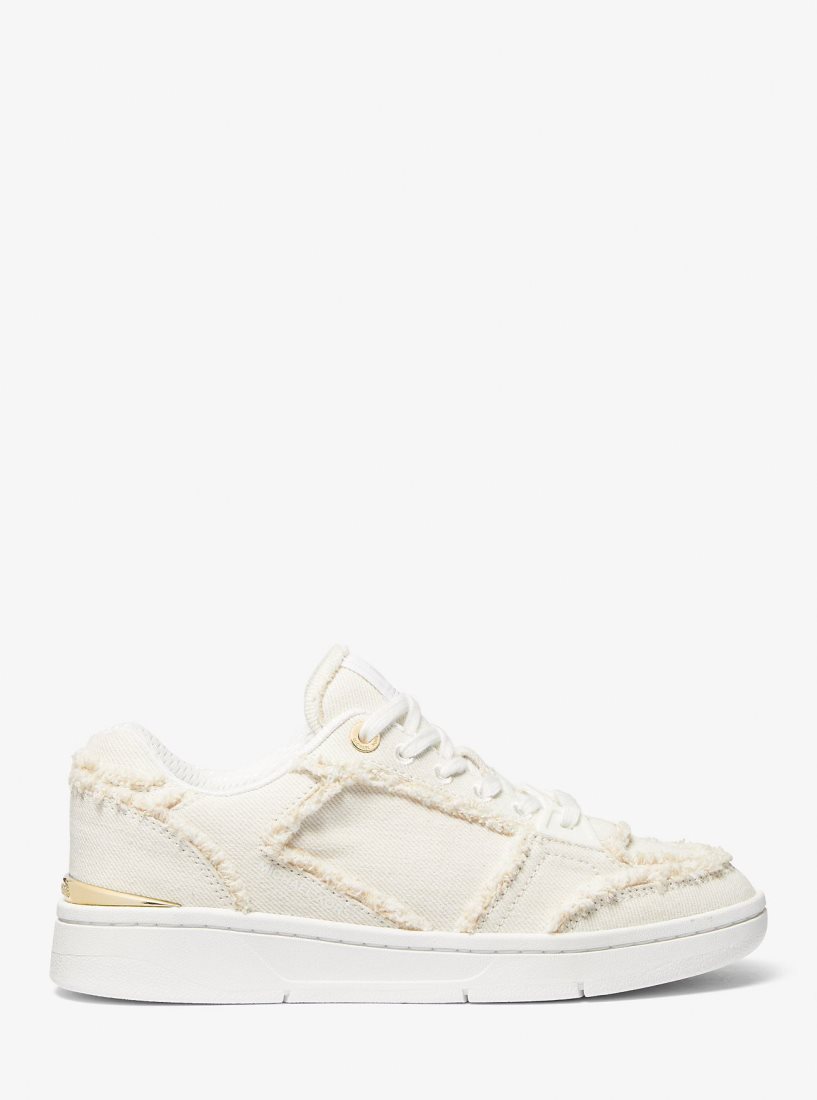 Michael Kors Rebel Frayed Denim Sneaker Sneakers Damen Weiß | XMOAZP430