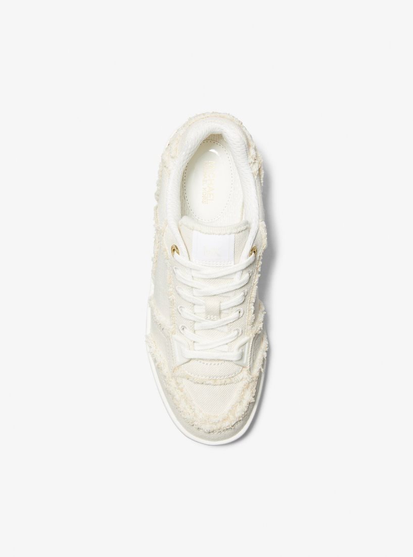 Michael Kors Rebel Frayed Denim Sneaker Sneakers Damen Weiß | XMOAZP430