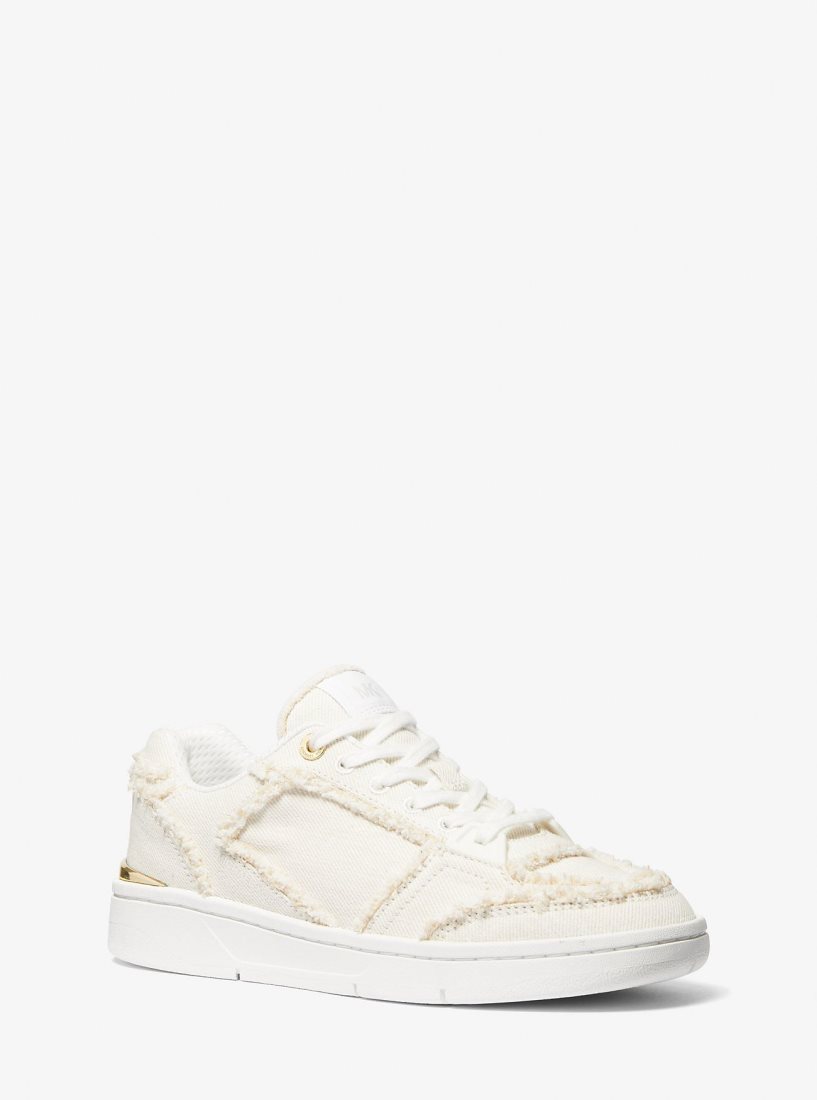 Michael Kors Rebel Frayed Denim Sneaker Sneakers Damen Weiß | XMOAZP430