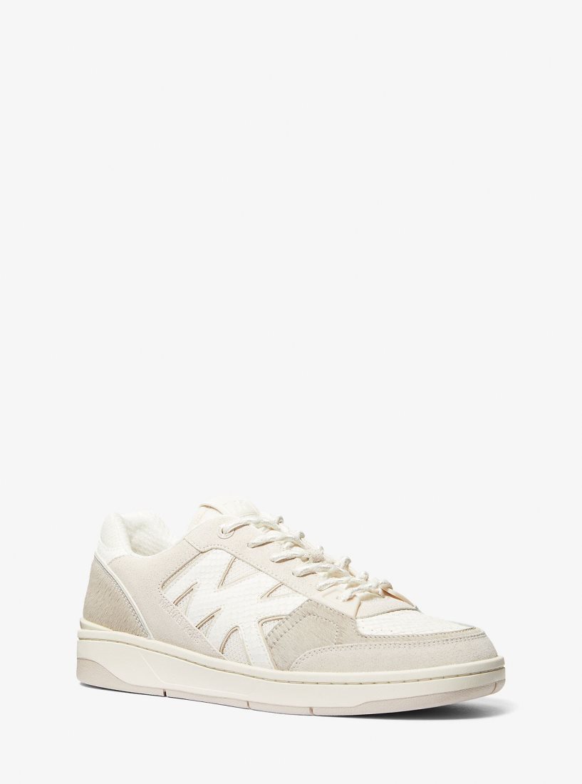 Michael Kors Rebel Mixed-Media Sneaker Sneakers Herren Beige Mehrfarbig | DSAYVL096