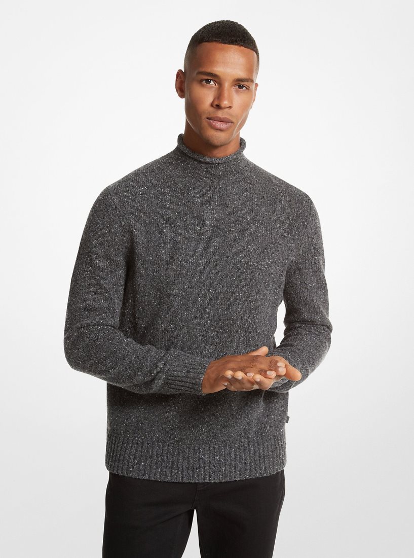 Michael Kors Recycled Wool Blend Roll-Neck Sweater Pullover Herren Grau | VHFOST461
