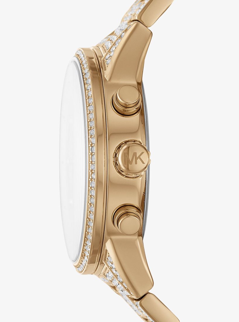 Michael Kors Ritz Pave Gold-Tone Watch Gold-tone Damen Gold | CISEVG126