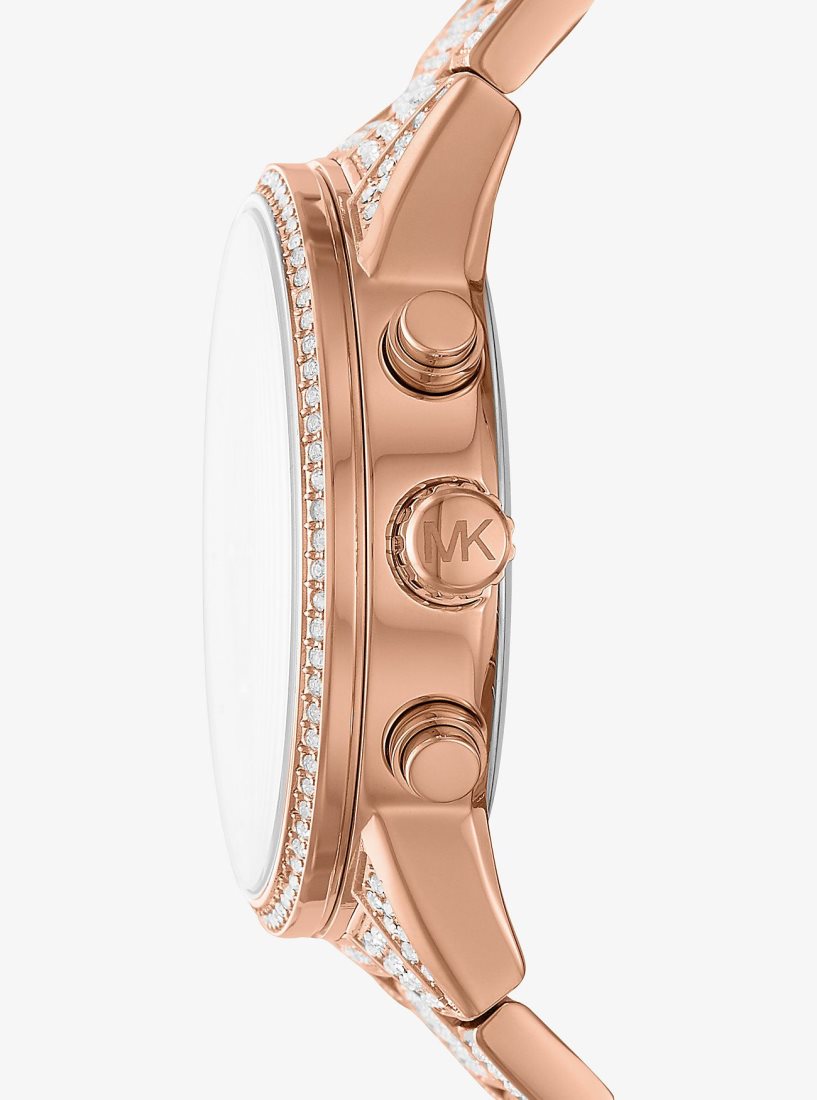 Michael Kors Ritz Pave Rose Gold-Tone Watch Gold-tone Damen Rosa Gold | KRTXQS941