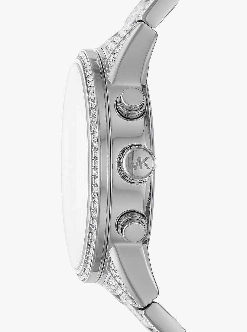 Michael Kors Ritz Pave Silver-Tone Watch Silver-tone Damen Silber | KXZTBE629