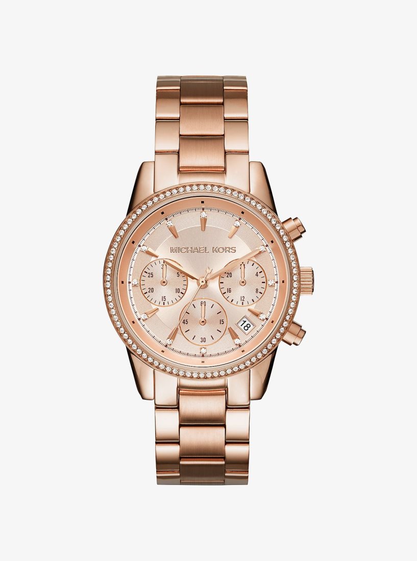 Michael Kors Ritz Rose Gold-Tone Watch Gold-tone Damen Rosa Gold | HUBGVI149