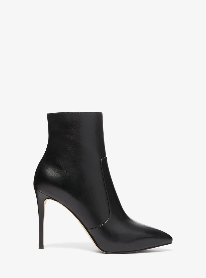 Michael Kors Rue Leather Boot Stiefeletten Damen Schwarz | JAIQUV158