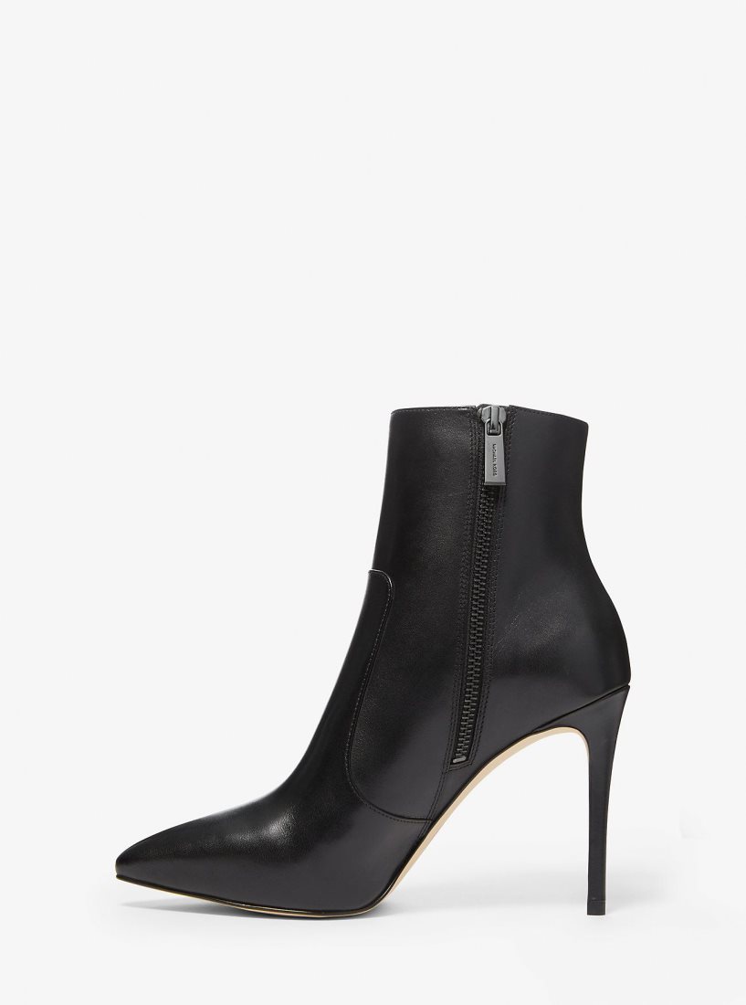 Michael Kors Rue Leather Boot Stiefeletten Damen Schwarz | JAIQUV158