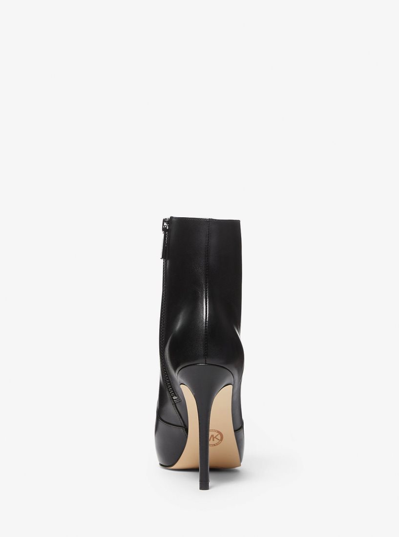 Michael Kors Rue Leather Boot Stiefeletten Damen Schwarz | JAIQUV158