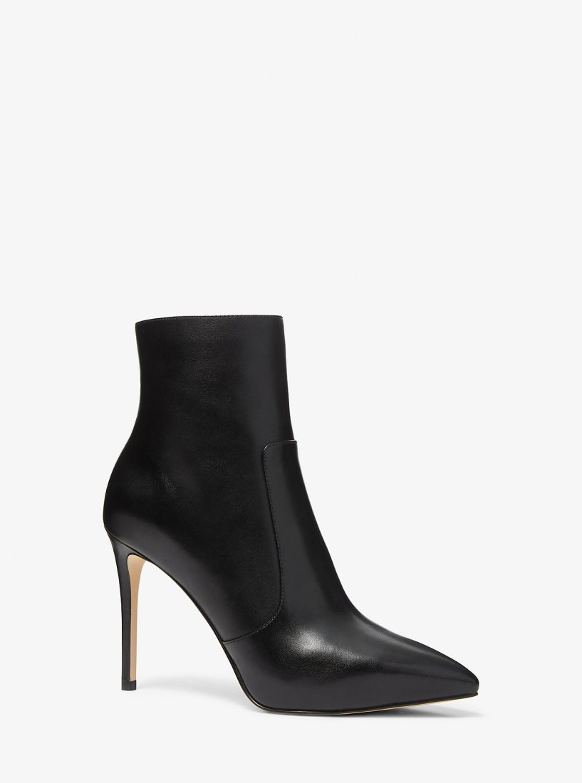 Michael Kors Rue Leather Boot Stiefeletten Damen Schwarz | JAIQUV158
