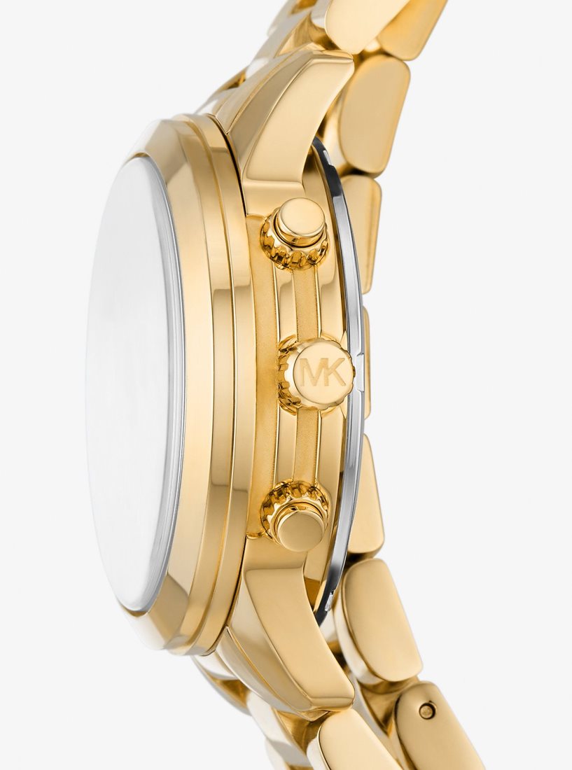 Michael Kors Runway 18K Gold-Plated Stainless Steel Triple Wrap Watch Stainless Damen Gold | TGZWYJ138
