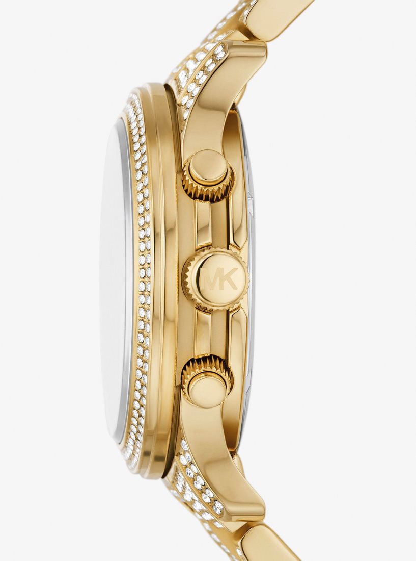 Michael Kors Runway Pave Gold-Tone Watch Gold-tone Damen Gold | ZKJRQS635