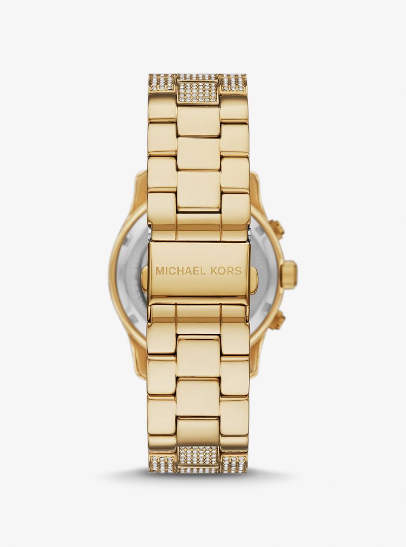 Michael Kors Runway Pave Gold-Tone Watch Gold-tone Damen Gold | ZKJRQS635