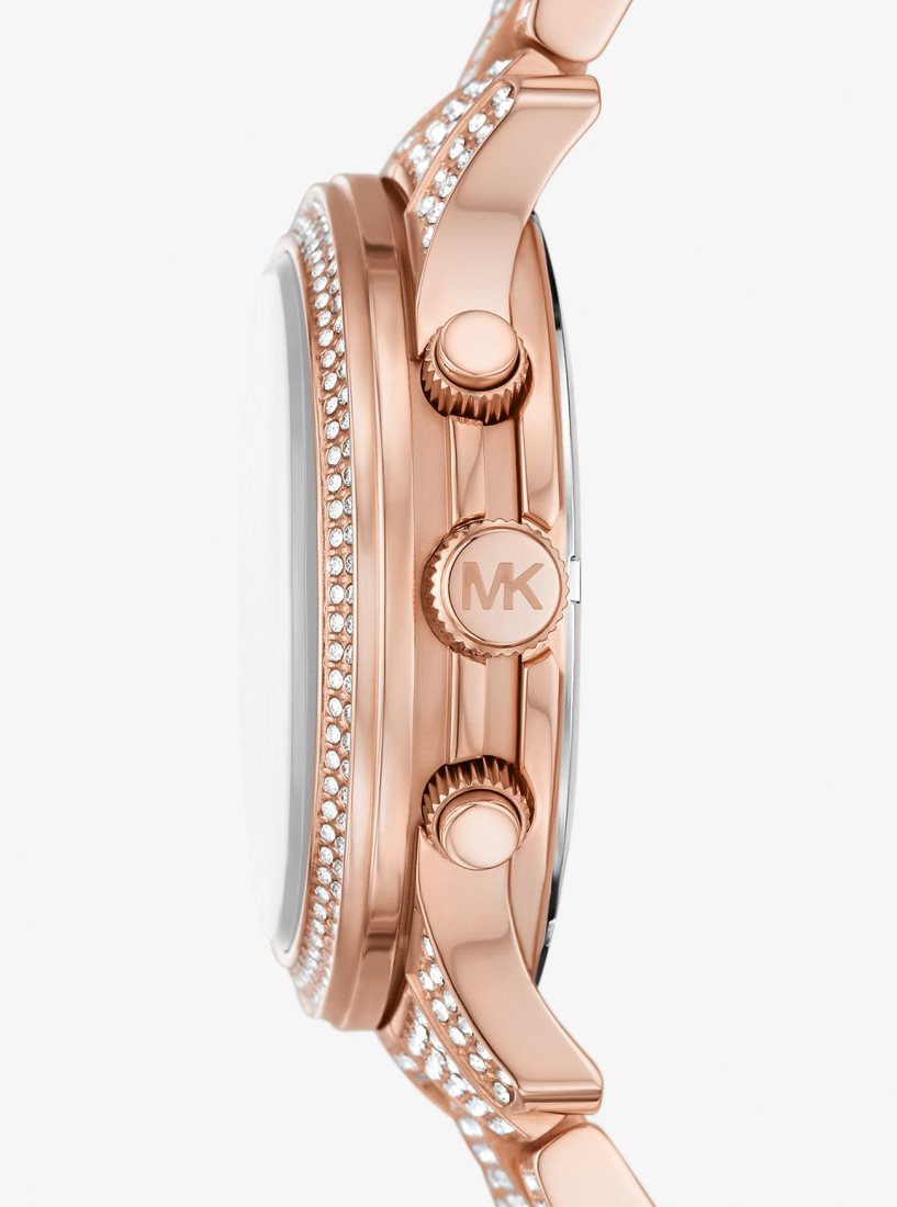 Michael Kors Runway Pave Rose Gold-Tone Watch Gold-tone Damen Rosa Gold | KBGYUZ573