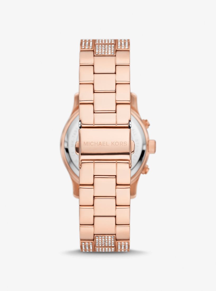 Michael Kors Runway Pave Rose Gold-Tone Watch Gold-tone Damen Rosa Gold | KBGYUZ573