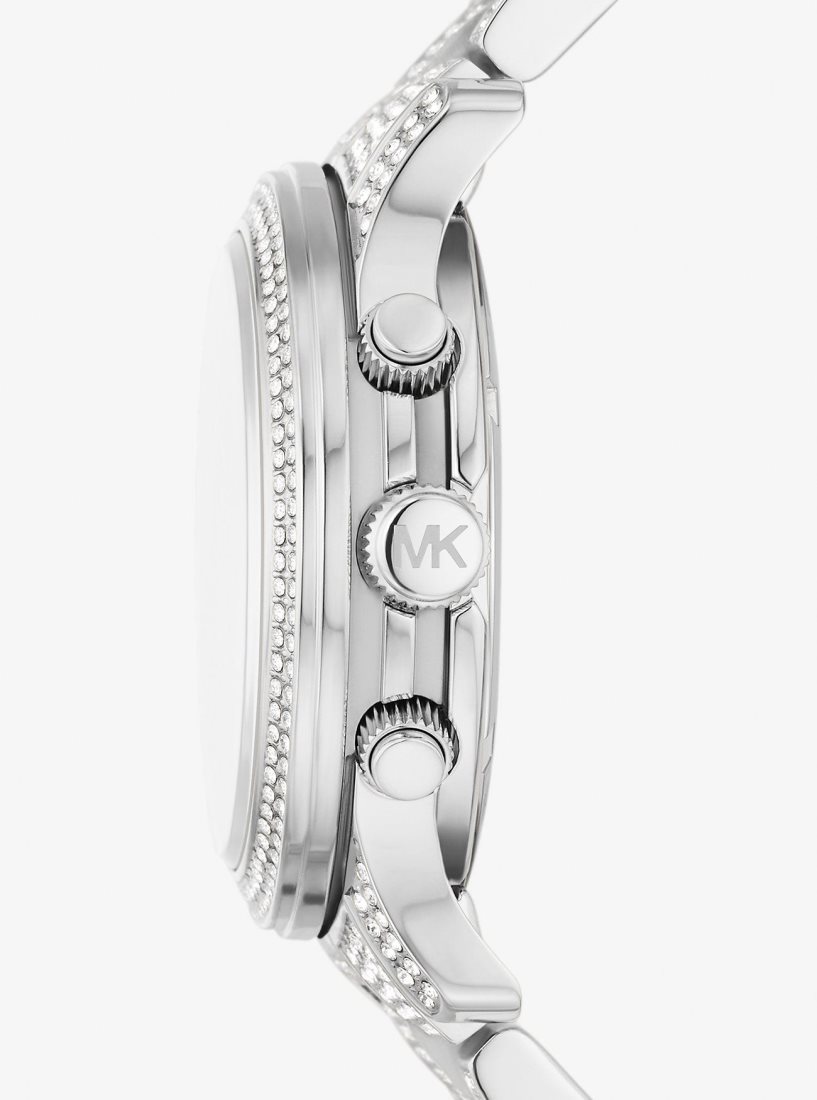 Michael Kors Runway Pave Silver-Tone Watch Silver-tone Damen Silber | GNACFQ250