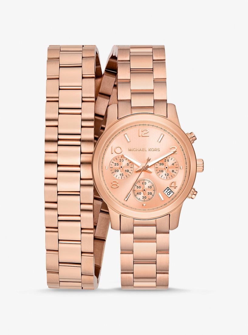 Michael Kors Runway Rose Gold-Tone Wrap Watch Gold-tone Damen Rosa Gold | ZFLVWQ746