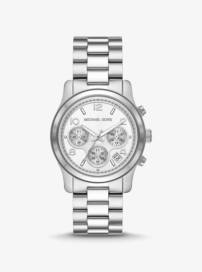 Michael Kors Runway Silver-Tone Watch Silver-tone Herren Silber | TEQVJF814
