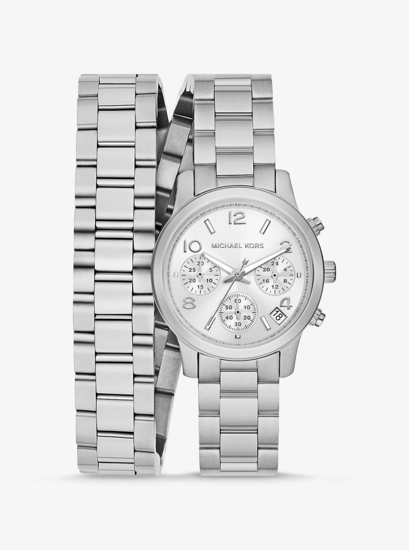 Michael Kors Runway Silver-Tone Wrap Watch Silver-tone Damen Silber | JDGTBO347