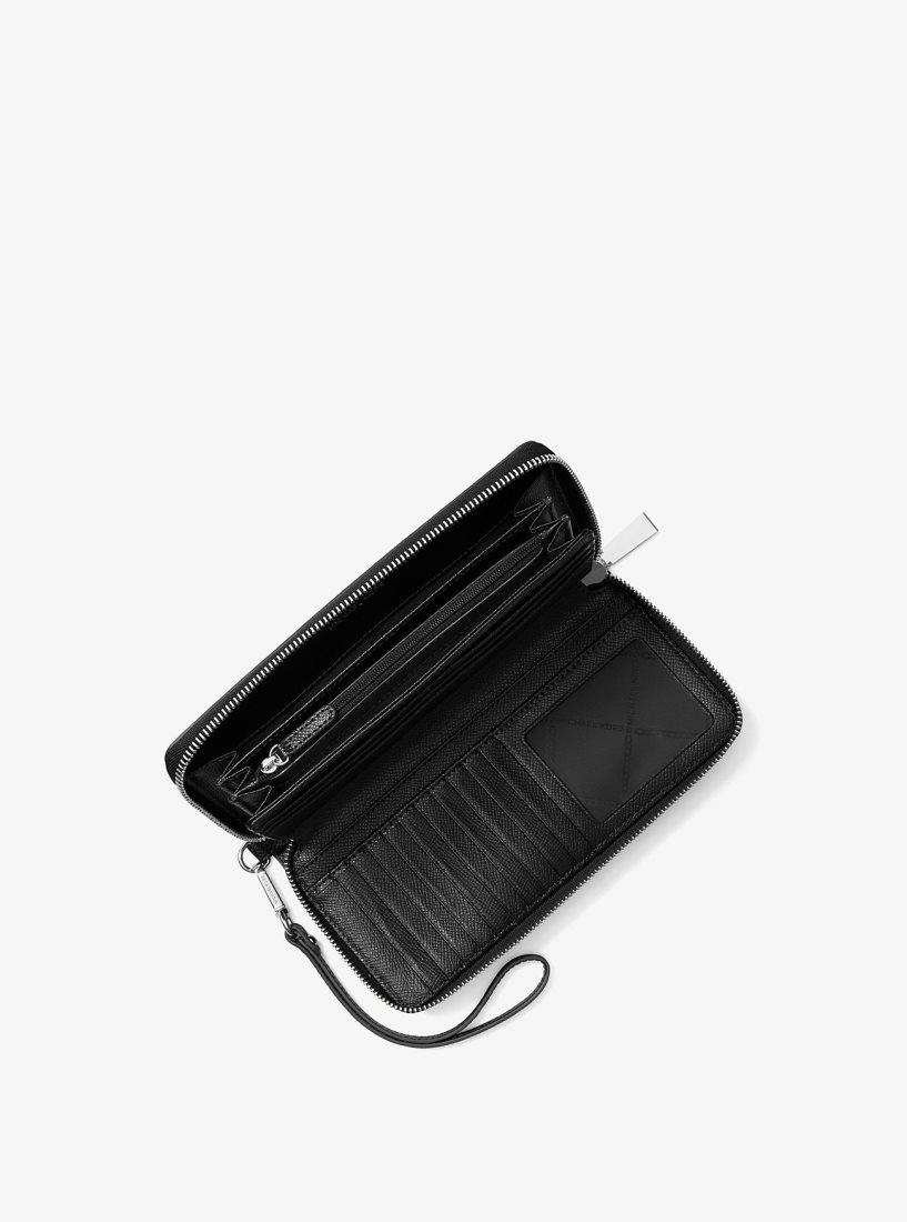 Michael Kors Saffiano Leather Continental Wallet Geldbörse Damen Schwarz | APVGXT310