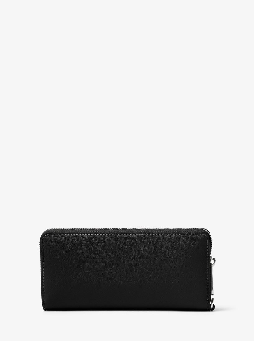 Michael Kors Saffiano Leather Continental Wallet Geldbörse Damen Schwarz | APVGXT310