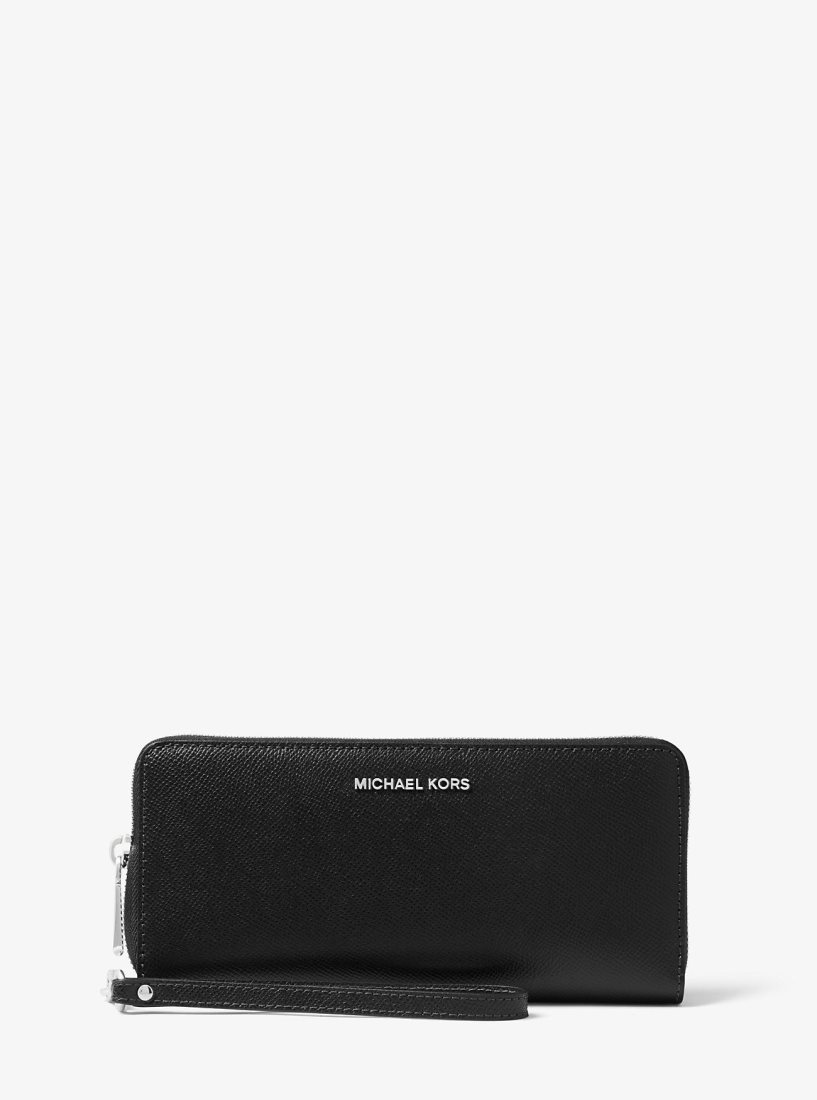 Michael Kors Saffiano Leather Continental Wallet Geldbörse Damen Schwarz | APVGXT310