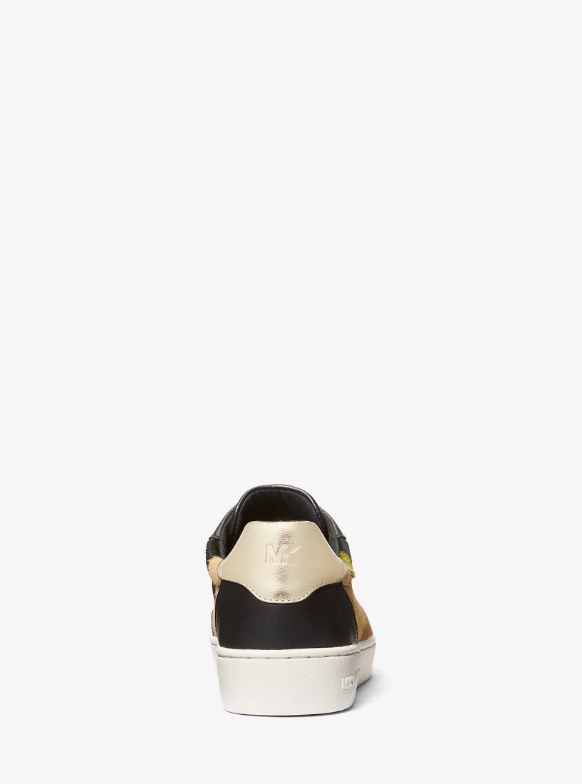 Michael Kors Scotty Camouflage Print Calf Hair Sneaker Sneakers Damen Olivgrün Mehrfarbig | BJMPAW205