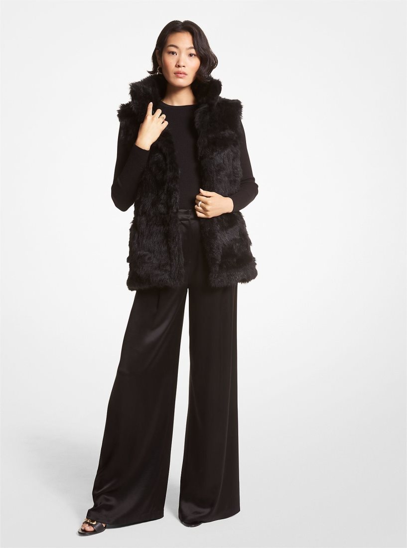 Michael Kors Shearling Vest Jacken Damen Schwarz | HAGKVO016