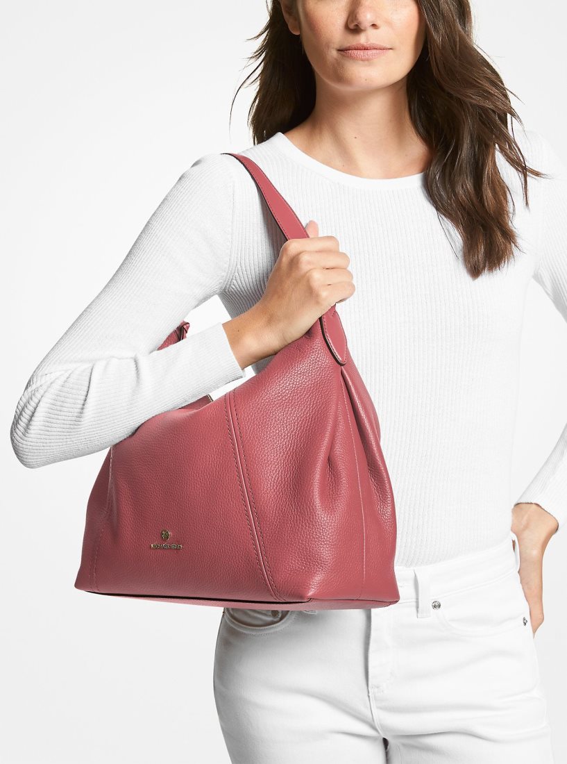 Michael Kors Sienna Large Pebbled Leather Shoulder Bag Schultertasche Damen Cinnamon | RUFXWN962