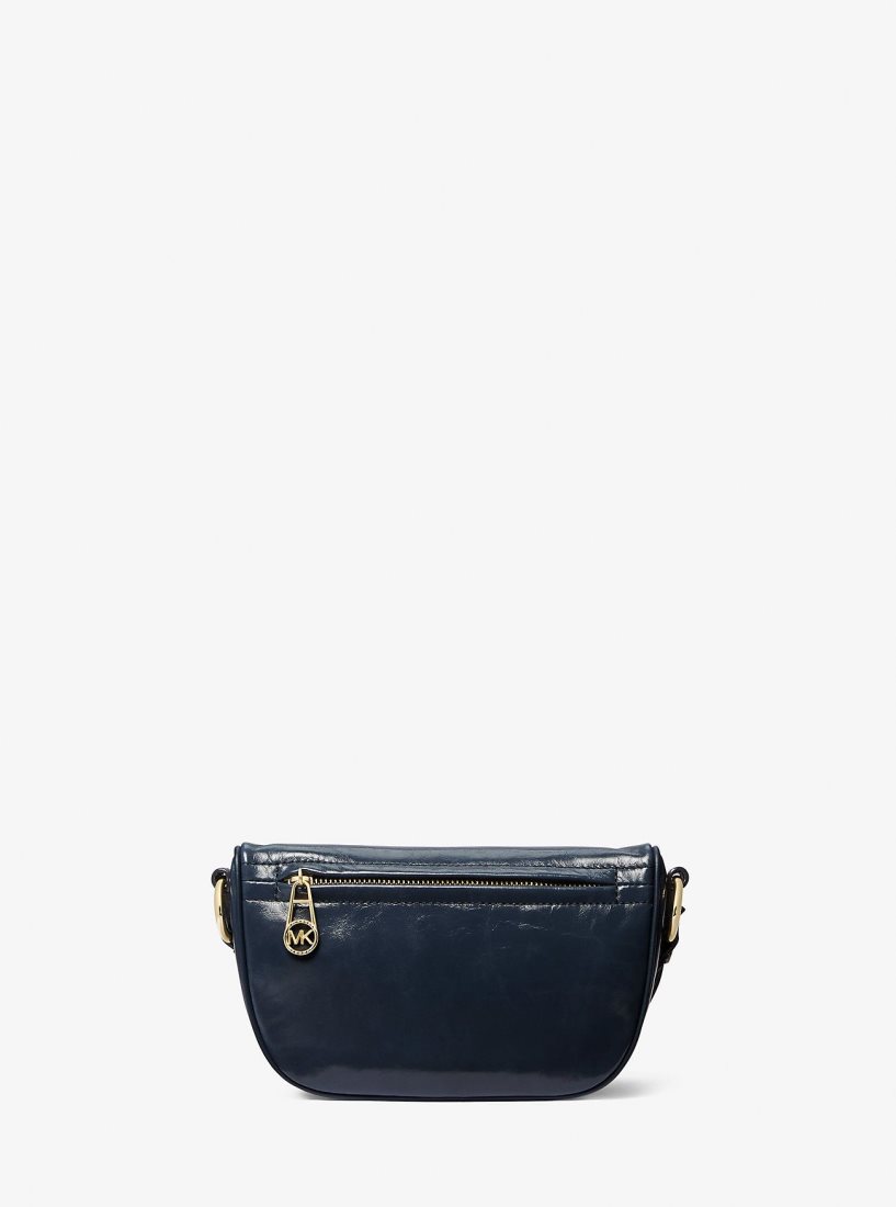 Michael Kors Slater Extra-Small Patent Leather Sling Pack Umhängetasche Damen Navy | YNZJDP560