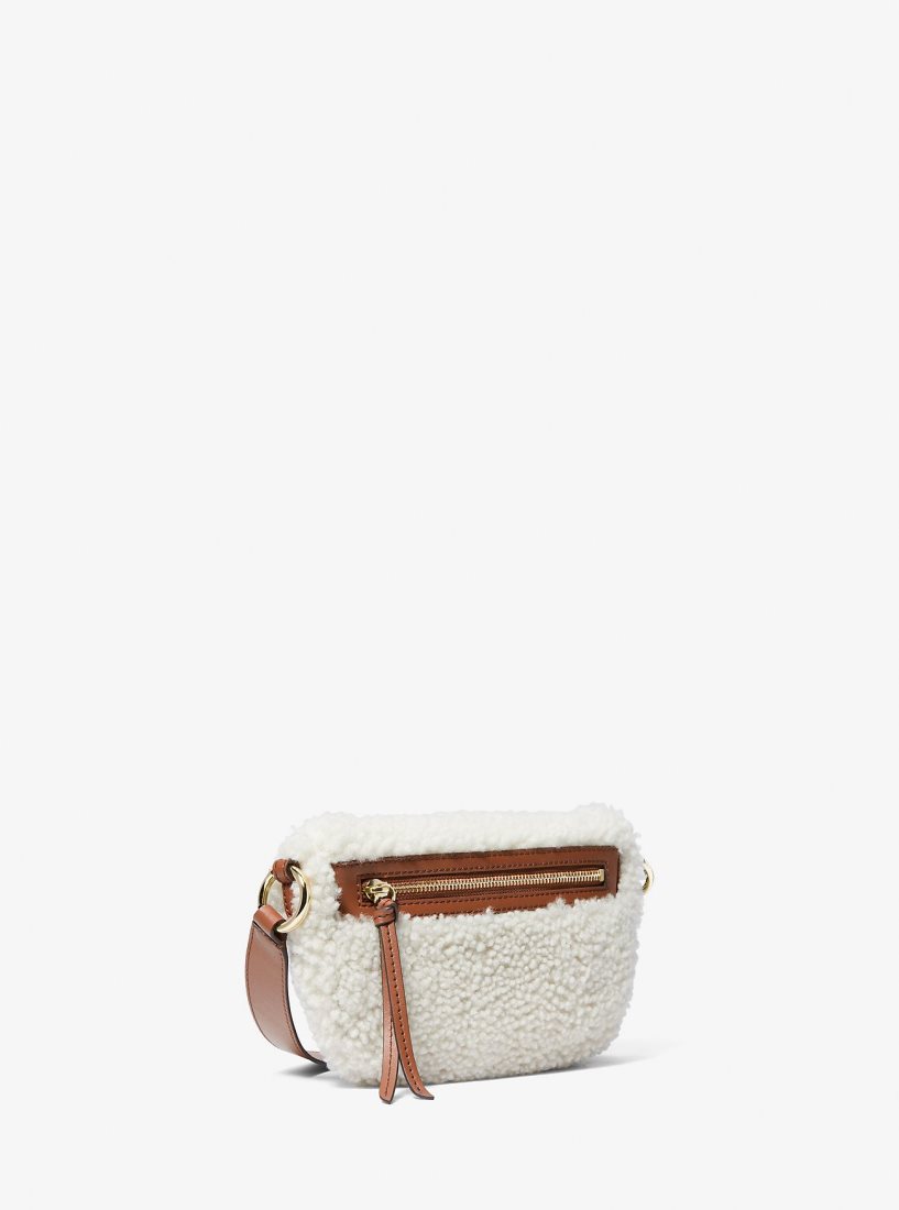 Michael Kors Slater Extra-Small Shearling Sling Pack Umhängetasche Damen Beige | FBZOCG094