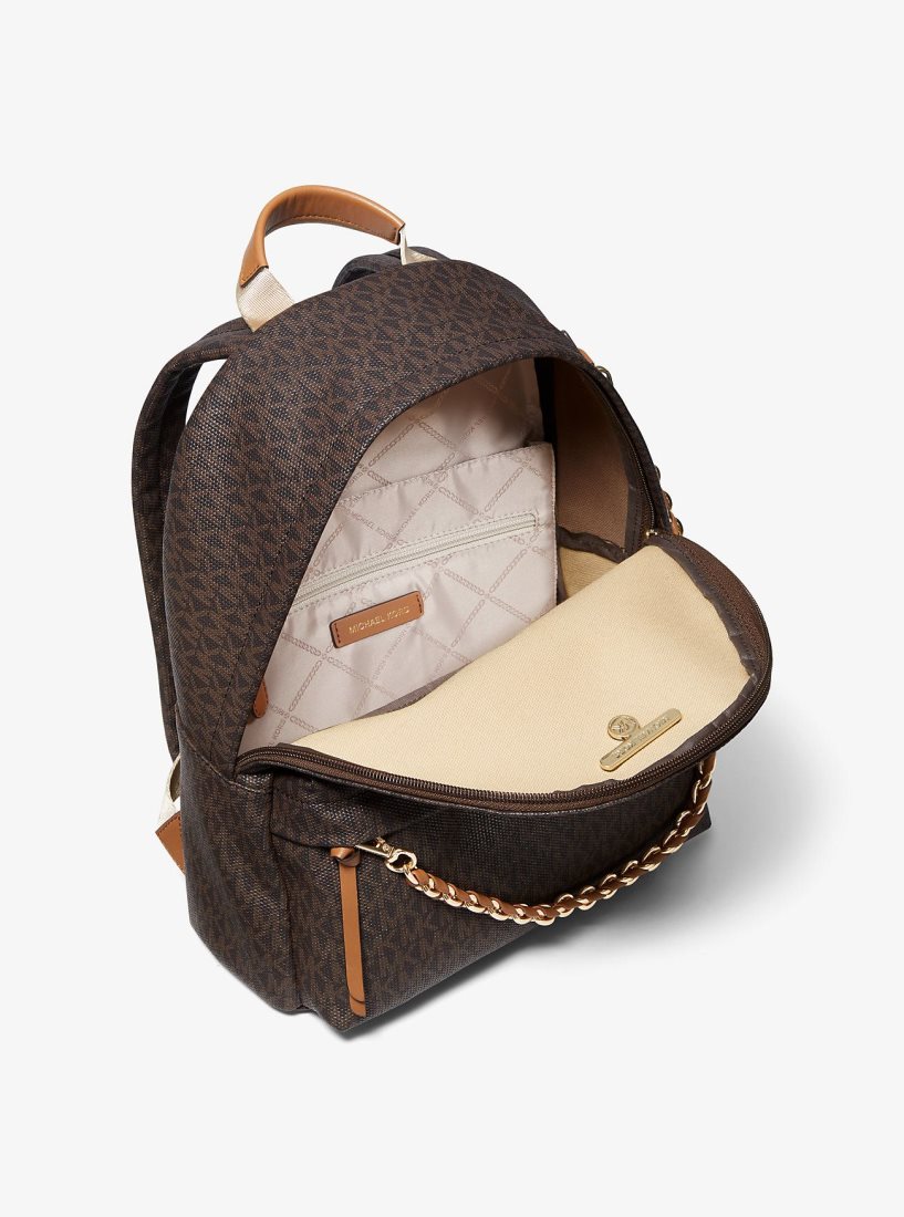 Michael Kors Slater Medium Logo Backpack Rucksäcke Damen Brn/Acorn | UEWNMV241