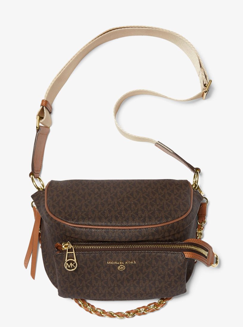 Michael Kors Slater Medium Logo Sling Pack Rucksäcke Damen Brn/Acorn | QPHIVG082