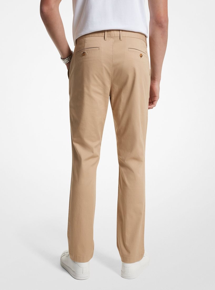 Michael Kors Slim-Fit Cotton Blend Chino Pants Hose Herren Khaki | SKUQJZ240