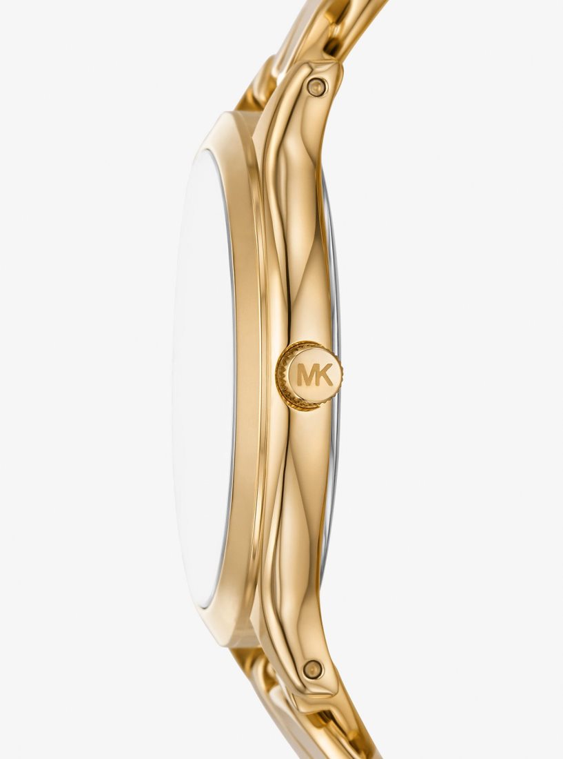 Michael Kors Slim Runway Gold-Tone Curb-Link Watch Gold-tone Damen Gold | IRTLYD816