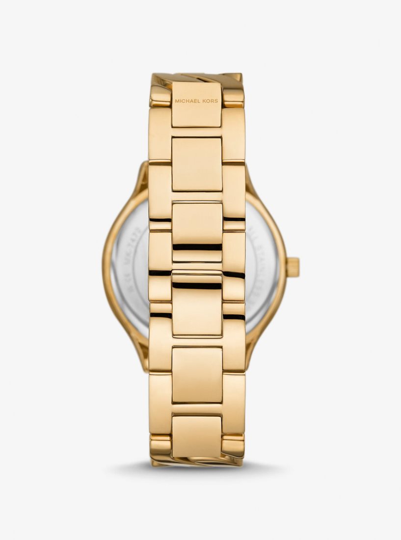 Michael Kors Slim Runway Gold-Tone Curb-Link Watch Gold-tone Damen Gold | IRTLYD816