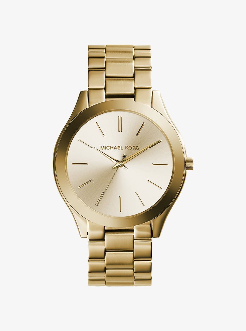 Michael Kors Slim Runway Gold-Tone Stainless Steel Watch Gold-tone Herren Gold | UTKRHF618