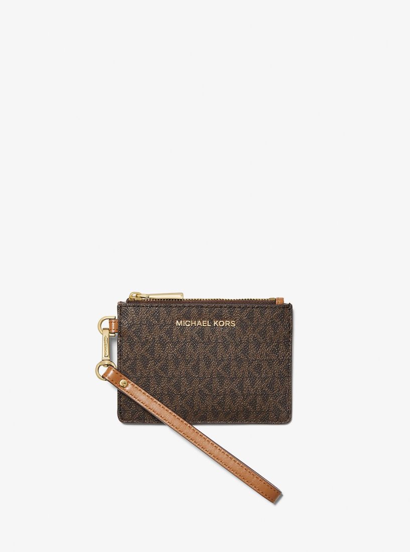 Michael Kors Small Logo Coin Wristlet Wristlet Damen Braun | WCBNMY651