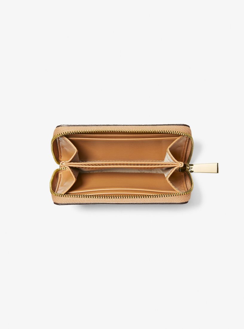 Michael Kors Small Logo Wallet Geldbörse Damen Pale Peanut | MSNYQX638