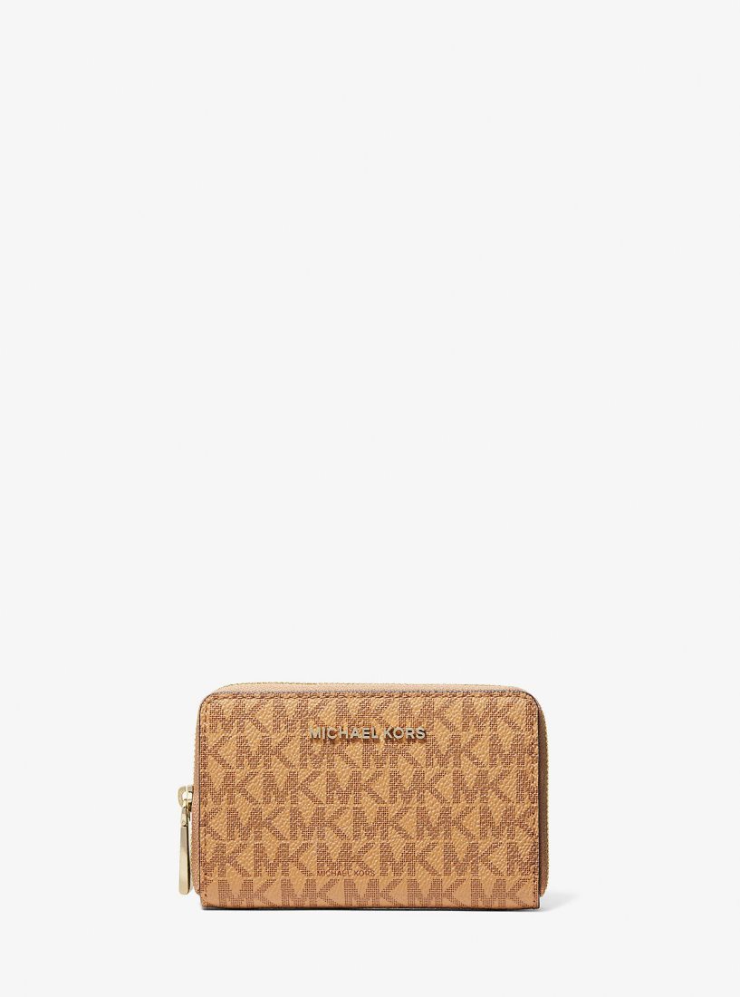 Michael Kors Small Logo Wallet Geldbörse Damen Pale Peanut | MSNYQX638