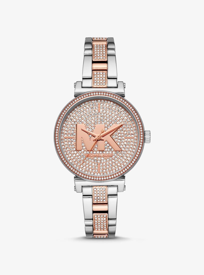 Michael Kors Sofie Pave Two-Tone Logo Watch Two-tone Damen Two Tone | ZVXJBS428
