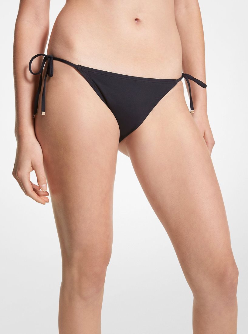 Michael Kors Stretch Nylon Bikini Bottom Bademode Damen Schwarz | GJUSQY574