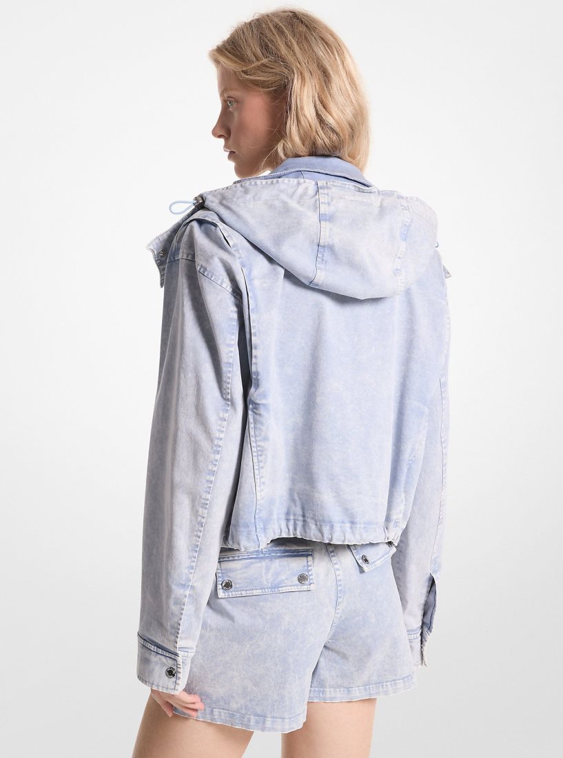 Michael Kors Stretch Organic Cotton Cropped Jacket Jacken Damen Chambray | TKMOWC238