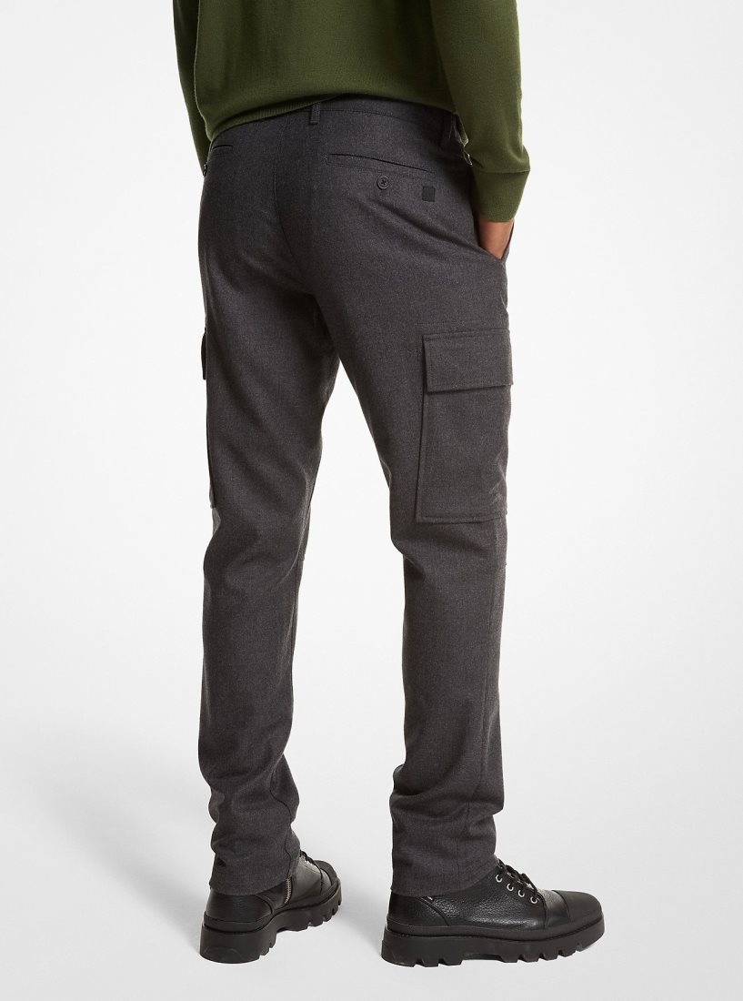 Michael Kors Stretch Wool Flannel Cargo Pants Hose Herren Grau | HDYEBR832