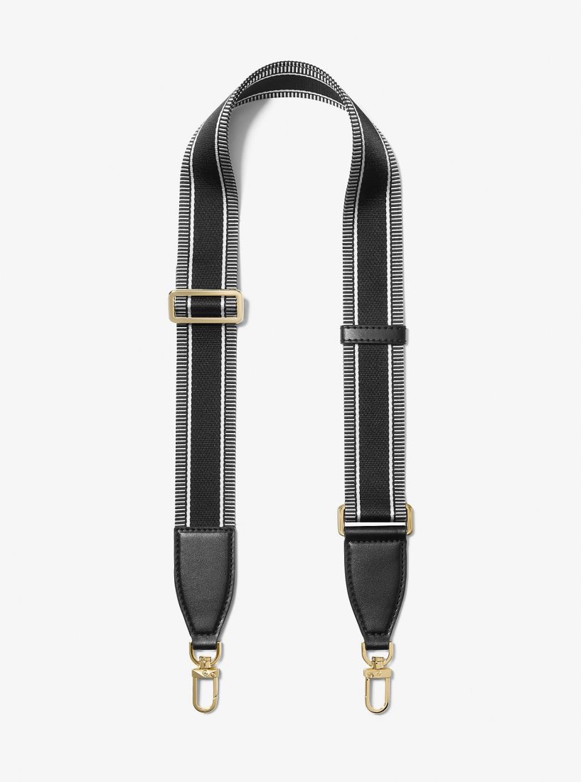 Michael Kors Striped Nylon Bag Strap Reisetasche Damen Schwarz | CPGNXI017